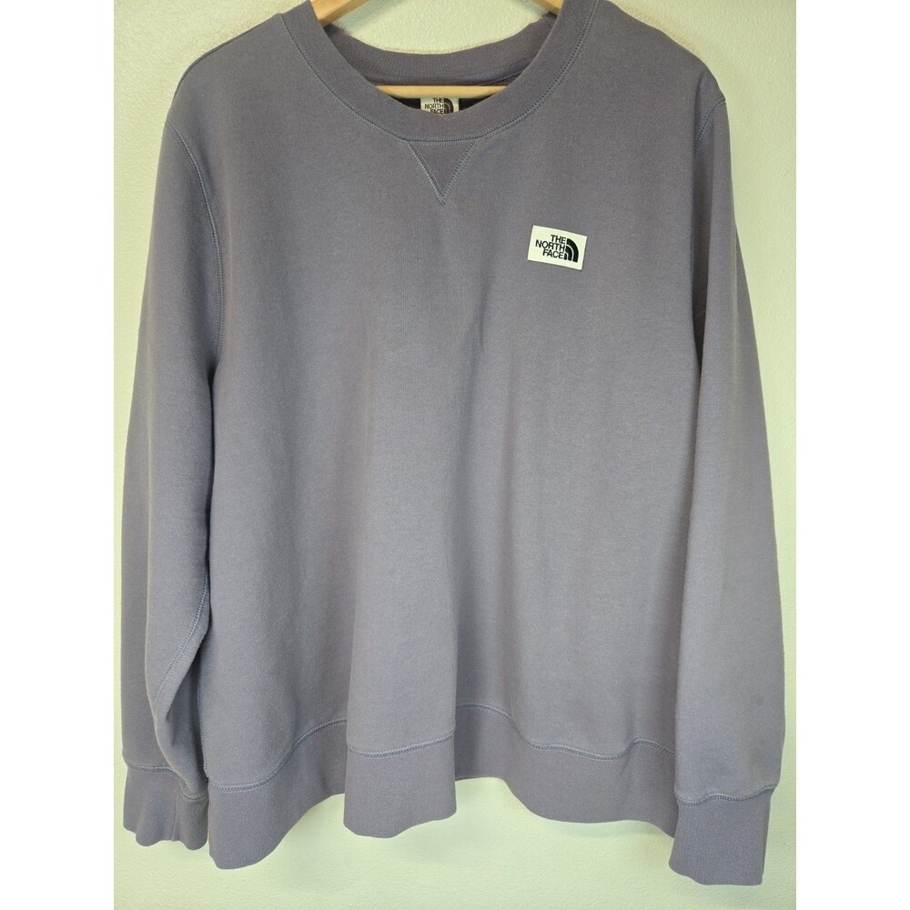 The North Face Sweatshirt Womens 3X Purple Crewneck Logo Pullover Stretch Top